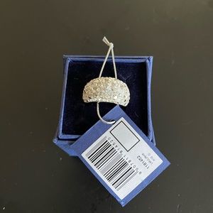 Swarovski clear stone ring large multicolor ring